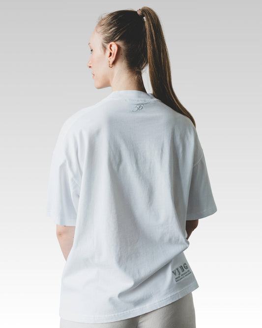 „ECHT“ BOXED FIT T-SHIRT WEISS (UNISEX)