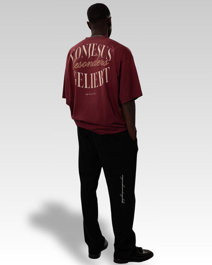 BESONDERS GELIEBT OVERSIZED T-SHIRT BURGUNDY & BLACK (UNISEX)