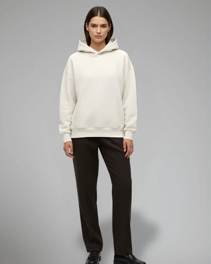 BESONDERS GELIEBT OVERSIZED CROPPED FIT HOODIE BEIGE (UNISEX)