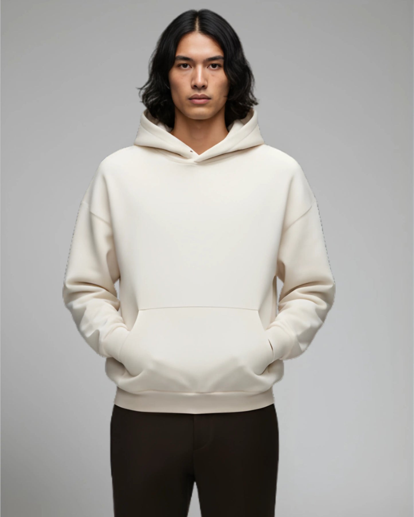 BESONDERS GELIEBT OVERSIZED CROPPED FIT HOODIE BEIGE (UNISEX)
