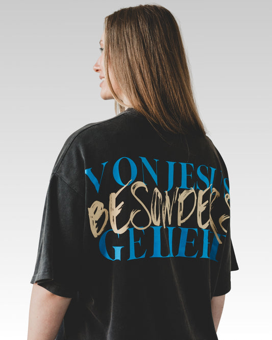 BESONDERS GELIEBT OVERSIZED T-SHIRT VINTAGE BLACK (UNISEX)