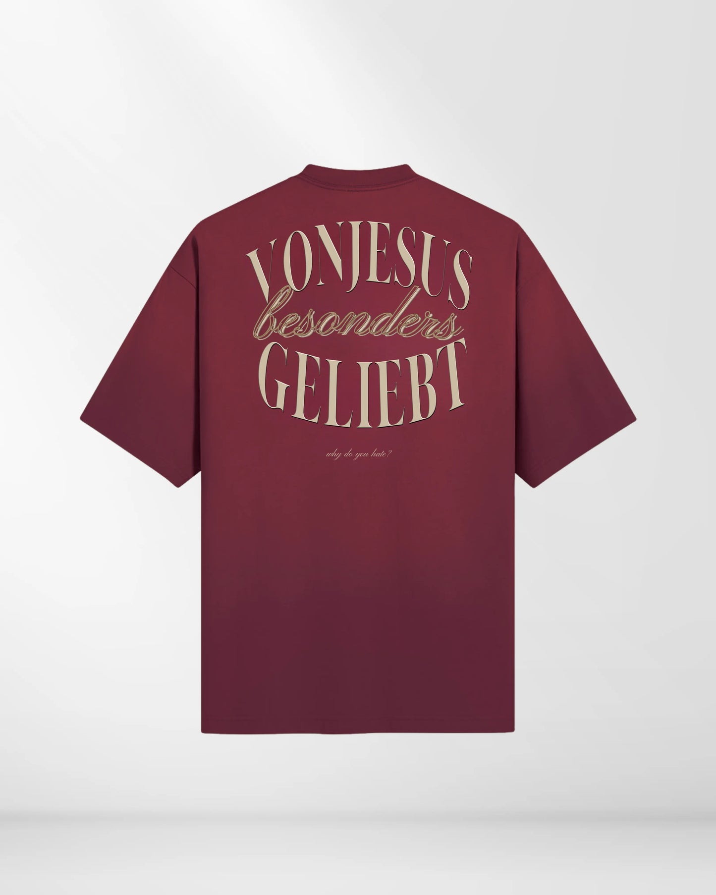 BESONDERS GELIEBT OVERSIZED T-SHIRT BURGUNDY & BLACK (UNISEX)