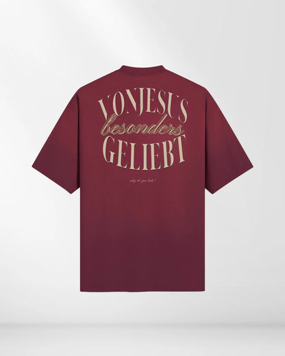 BESONDERS GELIEBT OVERSIZED T-SHIRT BURGUNDY & BLACK (UNISEX)