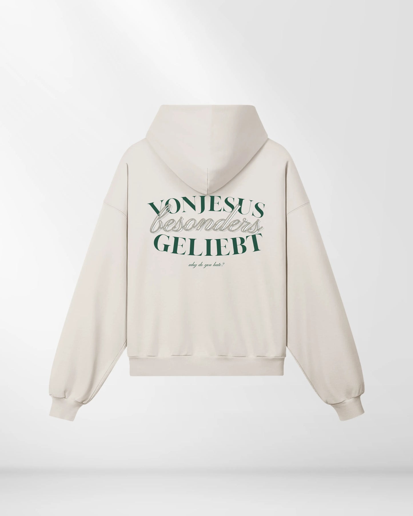 BESONDERS GELIEBT OVERSIZED CROPPED FIT HOODIE BEIGE (UNISEX)
