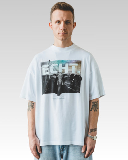 „ECHT“ BOXED FIT T-SHIRT WEISS (UNISEX)