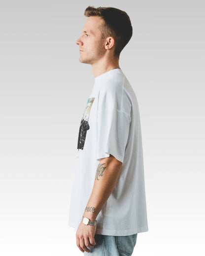 „ECHT“ BOXED FIT T-SHIRT WEISS (UNISEX)