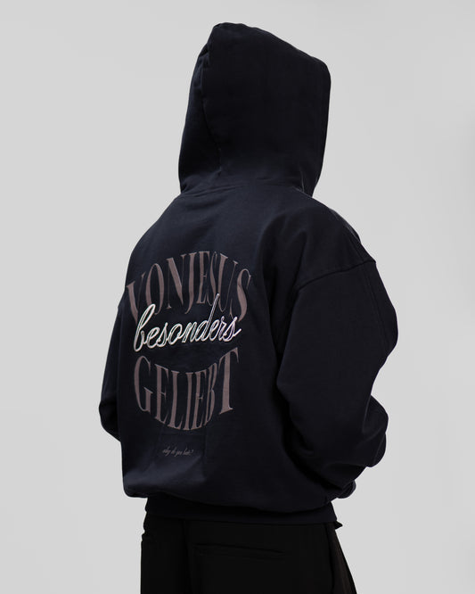 BESONDERS GELIEBT OVERSIZED HOODIE DARK BLUE (UNISEX)